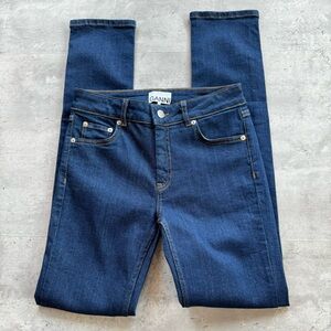 Ganni Mid Rise Dark Wash Jeans Like New, Size 26, 32” Inseam